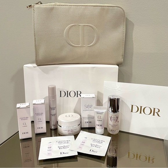 12pc Dior Capture Totale Le Serum, Eye Serum, Firming Wrinkle Cream, Logo Pouch - Picture 1 of 16